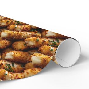 Mozzarella Cheese Sticks: Premium Gift Wrap - Decorative Repeating Pattern, Matte/Satin Finish - High Quality Wrapping Paper gooey appetizer