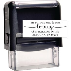 Future Mr. and Mrs. Return Address Stamp | Personalized Wedding Stamp
