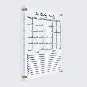 Acrylic Family Planner Wall Calendar - Personalized Calendar 2025, Personalized Dry Erase Board, Dry Erase Calendar, Monthly and Weekly Calendar, New Home Gift, Housewarming Gift