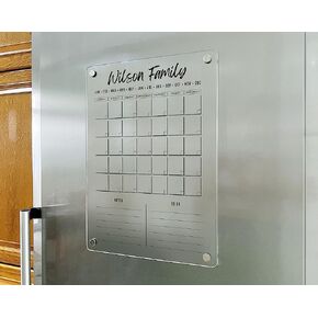 Magnetic Acrylic Family Planner | Magnetic Personalized Calendar 2025 | Monthly and Weekly Wall Calendar 2025 with Marker | Personalized Note Board