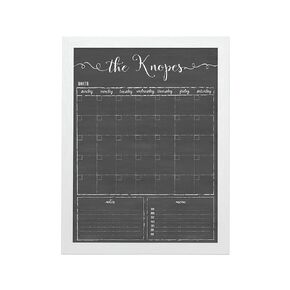 Personalized Dry Erase Framed Calendar – Customizable Chalkboard Style Wall Calendar – 18x24 or 24x36 – Non-Glare, Ready to hang dry erase calendar for wall, Made in the USA