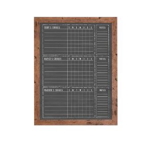 3 Kid Dry Erase Framed Chore Chart, 18x24, Contribution Chart, Responsibility Chart for three children