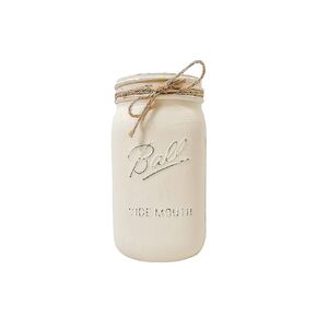 Mason Jar Vases for Centerpieces, Off White Mason Jar Wide Mouth Quart 32 oz, Mason Jar Vase White, Mason Jar Vase Painted Rustic Mason Jar Centerpieces, Painted Mason Jar Centerpieces, Jar Decor