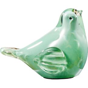 Handmade Glass Bird Figurine Blown Art Animal Sculpture Home Decoration Tabletop Centerpiece，Gifts for Bird Lovers (White) in Saudi Arabia