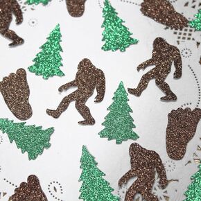 Bigfoot and Evergreen Tree Confetti - Sasquatch Party (Set of 175 Pieces)