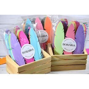 100 Large 6-Inch Cardstock Feather Cutouts – COLORFUL MIX & CUSTOM COLORS AVAILABLE – Perfect for Classroom Crafts, Kids' Crafts, Party & Classroom Decor, and Themed Events