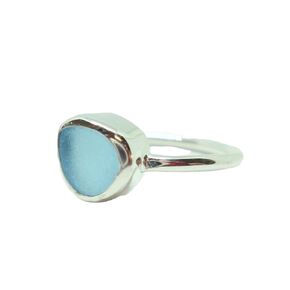 Light Blue Thin Band Sea Glass Ring-Sterling Silver Minimalist Beach Ring-Sea Glass Jewelry made for Mermaids-Ocean Ring-Beach Jewelry (6)