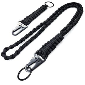 2 Set Heavy Duty Tactical Lanyard, Paracord Hunting Lanyard, Durable Orange Lanyard Necklace Strap 550 Keychain Lanyard for Outdoor Activities