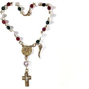 Italian Auto/Vehicle Rosary With Italian Horn (Cornicello) Charm (Silver plain horn) in Saudi Arabia