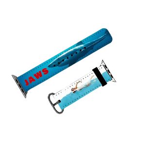 Killer Shark Horror Movie Watch Band Compatible with Apple Watch Series 9 Ultra 8 7 6 5 4 3 2 1 SE, Women and Men Replacement fits 38mm - 49mm. (42mm - 49mm)
