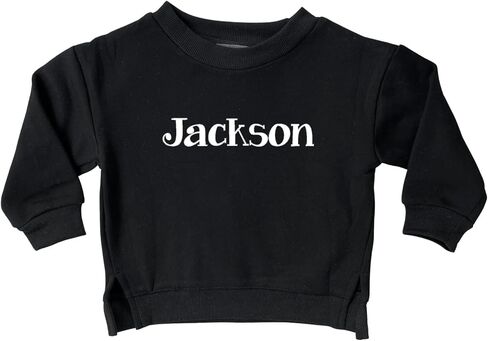 طفل مخصص ، طفل صغير ، وأطفال Crewneck Sweatshirt (أسود ، 4t) in Kuwait