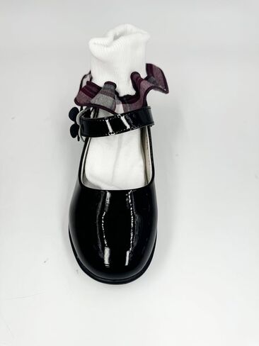 School Uniform Sock-Girl Plaid Ruffle White Ankle Sock-Plaid Sock (8-9.5, Plaid 91) in Saudi Arabia