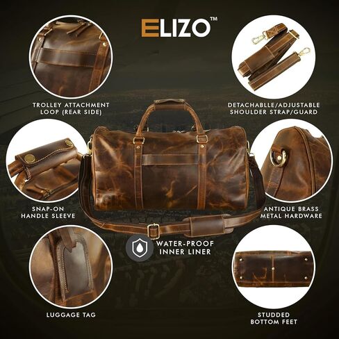 Real Genuine Leather Duffle Bag - Hickory, Hickory in Kuwait