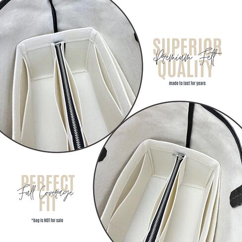 Bag Organizer for St louis PM Bag Organizer St Louis GM Tote Bag Insert Handmade 3mm Premium Felt Snug Sturdy Silver Zipper (For St Louis PM, Beige) in Saudi Arabia