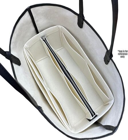 Bag Organizer for St louis PM Bag Organizer St Louis GM Tote Bag Insert Handmade 3mm Premium Felt Snug Sturdy Silver Zipper (For St Louis PM, Beige) in Saudi Arabia