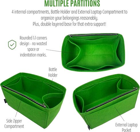 Purse Organizer for Artois MM Bag Organizer, Artois PM Bag Organizer, Artois MM Insert, Handmade 2mm Wool Premium Felt Insert with Silver Zipper Snug Sturdy Fit (For Artois MM, Beige) in Saudi Arabia