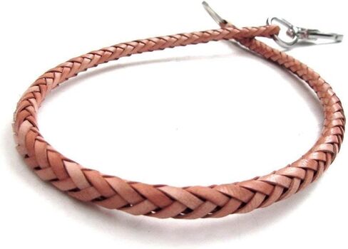 Men's Braided Genuine Leather Wallet Chain with Nickel Clip in Saudi Arabia