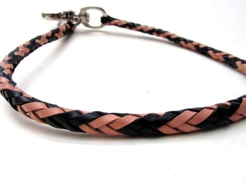 Men's Braided Genuine Leather Wallet Chain with Nickel Clip in Saudi Arabia