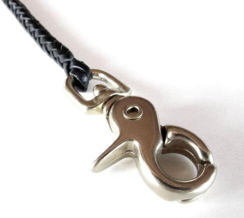 Men's Braided Genuine Leather Wallet Chain with Nickel Clip in Saudi Arabia