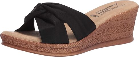 Tuscany by Easy Street Women's Dinah Wedge Sandal, Navy, 8.5 M US in Saudi Arabia