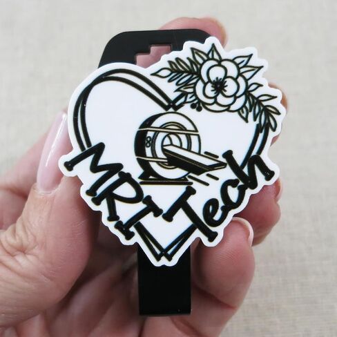 MRI Tech Badge Reel-MRI Safe ID BADGE ، مقطع قابل للسحب لتقنية التصوير بالرنين المغناطيسي ، هدية فني MRI لطيف ، بكرة شارة غير مغناطيسية لغرف التصوير بالرنين المغناطيسي ، هدية أسبوع التقنية الإشعاعية in Saudi Arabia