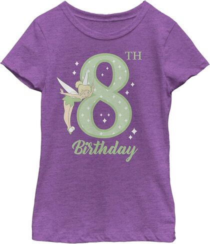 Disney Tinker Bell Tink 8th Birthday Girl's Heather Crew Tee in Saudi Arabia