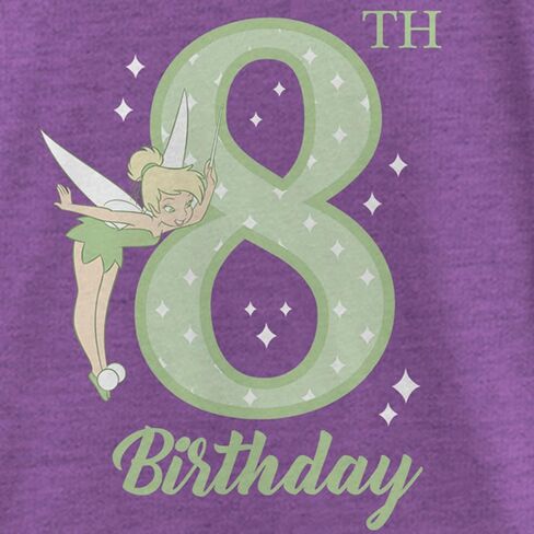 Disney Tinker Bell Tink 8th Birthday Girl's Heather Crew Tee in Saudi Arabia