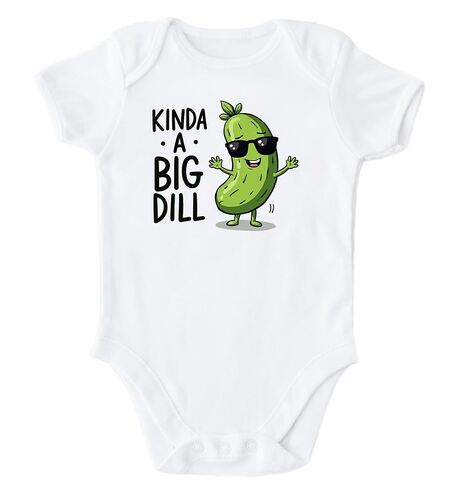 I'm Kind Of A Big Dill Toddler Shirt Cute Infant Baby Romper Love Cucumber Cute Pickle Kids Jumpsuit Food Pun Shirt (0-6 Months, Short Sleeve Romper) in Saudi Arabia