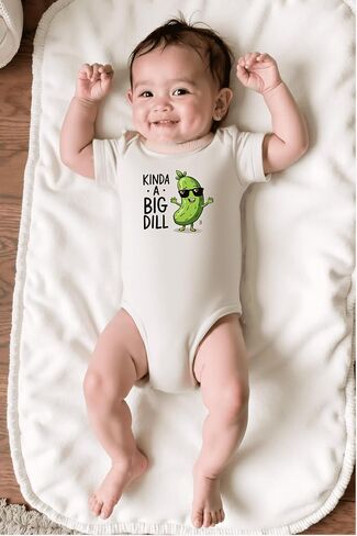 I'm Kind Of A Big Dill Toddler Shirt Cute Infant Baby Romper Love Cucumber Cute Pickle Kids Jumpsuit Food Pun Shirt (0-6 Months, Short Sleeve Romper) in Saudi Arabia