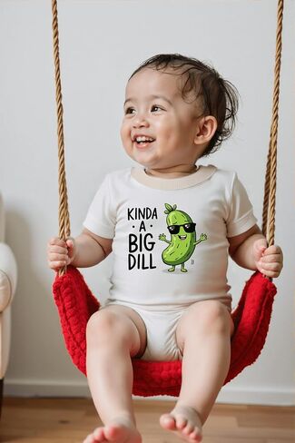 I'm Kind Of A Big Dill Toddler Shirt Cute Infant Baby Romper Love Cucumber Cute Pickle Kids Jumpsuit Food Pun Shirt (0-6 Months, Short Sleeve Romper) in Saudi Arabia