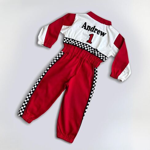 Handmade Race Car Driver Costume for Toddlers - Halloween Costume, Cars Boys Racing Outfit, Toddler Racer Suit, Kids Jumpsuit with Hat, Baby Racer Costume (Long Sleeve, 3T) in Saudi Arabia