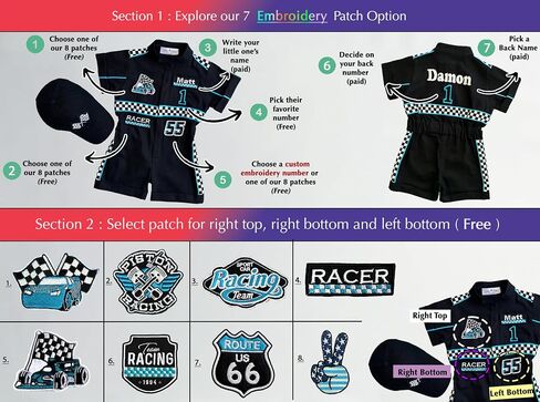 Handmade Race Car Driver Costume for Toddlers - Halloween Costume, Cars Boys Racing Outfit, Toddler Racer Suit, Kids Jumpsuit with Hat, Baby Racer Costume (Short, 12-18 months) in Saudi Arabia