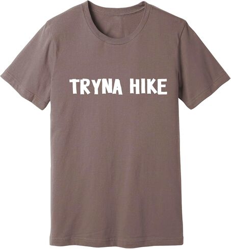 Tryna hike Graphic Print Men's Unisex shirt (XL, Brown) in Saudi Arabia