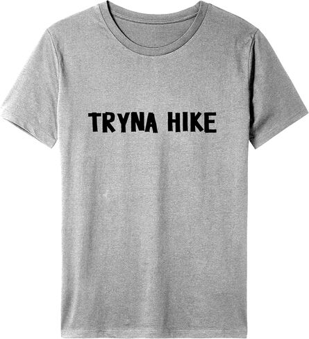 Tryna hike Graphic Print Men's Unisex shirt (XL, Brown) in Saudi Arabia