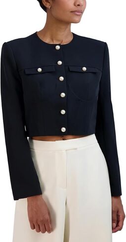 BCBGMAXAZRIA Women's Round Neck Relaxed Style Corset Jacket in Saudi Arabia