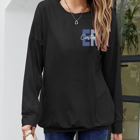 Custom Emergency Room Nurse Shirt for Women Personalized ER Shirts with Name Design Your Own Long Sleeve Graphic Tunic Tops (Style 2) in Saudi Arabia