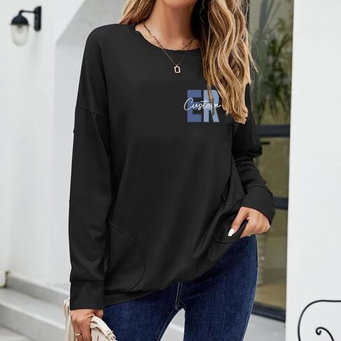Custom Emergency Room Nurse Shirt for Women Personalized ER Shirts with Name Design Your Own Long Sleeve Graphic Tunic Tops (Style 2) in Saudi Arabia