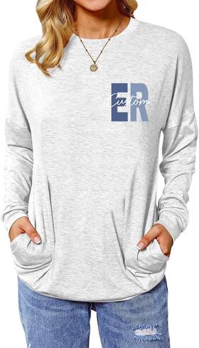 Custom Emergency Room Nurse Shirt for Women Personalized ER Shirts with Name Design Your Own Long Sleeve Graphic Tunic Tops (Style 2) in Saudi Arabia