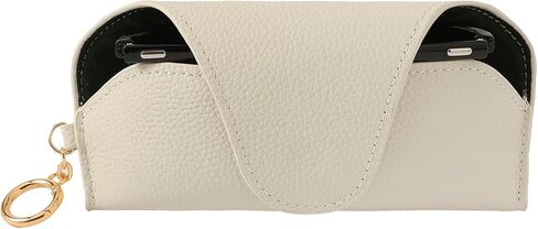 Leather Sunglass Holder for Car with Detachable Visor Clip, Travel Eyeglasses Case Keychain Organizers and Storage in Saudi Arabia