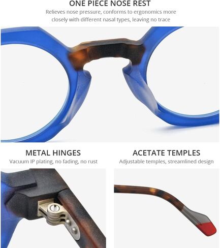 HEPIDEM Matte Multicolor Acetate Glasses Frame Women Vintage Polygon Eyeglasses Men in Saudi Arabia