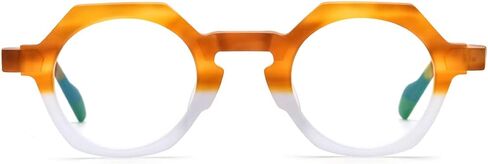 HEPIDEM Matte Multicolor Acetate Glasses Frame Women Vintage Polygon Eyeglasses Men in Saudi Arabia