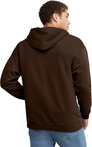 Hanes Ultimate Full-Zip Hoodie, Men's Hooded Fleece Sweatshirt with Zipper, Dark Chocolate in Saudi Arabia