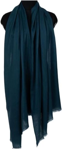 Handmade Solid Pashmina Shawl, Pure Pashmina Wrap, Cashmere Solid Pashmina Stole, Authentic Handmade Pashmina Scarf, Nile Blue Pashmina Shawl Wrap (70x200 cm) in Saudi Arabia