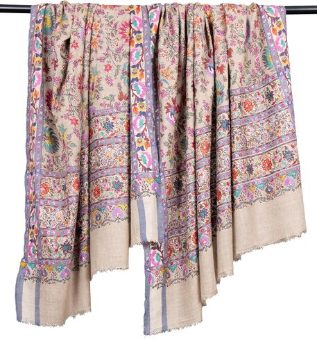 Multi-Color Jamawar Pashmina Shawl-Wrap Cashmere الهندي الهندي-الوشاح التقليدي-هدية عيد ميلاد أنيقة لها ، زوجة وأم-مهرجان فاخر وسرق زفاف ، 40 × 80 بوصة in Saudi Arabia
