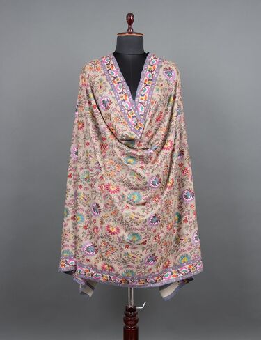 Multi-Color Jamawar Pashmina Shawl-Wrap Cashmere الهندي الهندي-الوشاح التقليدي-هدية عيد ميلاد أنيقة لها ، زوجة وأم-مهرجان فاخر وسرق زفاف ، 40 × 80 بوصة in Saudi Arabia