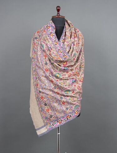 Multi-Color Jamawar Pashmina Shawl-Wrap Cashmere الهندي الهندي-الوشاح التقليدي-هدية عيد ميلاد أنيقة لها ، زوجة وأم-مهرجان فاخر وسرق زفاف ، 40 × 80 بوصة in Saudi Arabia