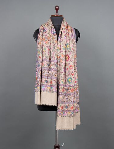 Multi-Color Jamawar Pashmina Shawl-Wrap Cashmere الهندي الهندي-الوشاح التقليدي-هدية عيد ميلاد أنيقة لها ، زوجة وأم-مهرجان فاخر وسرق زفاف ، 40 × 80 بوصة in Saudi Arabia