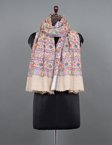 Multi-Color Jamawar Pashmina Shawl-Wrap Cashmere الهندي الهندي-الوشاح التقليدي-هدية عيد ميلاد أنيقة لها ، زوجة وأم-مهرجان فاخر وسرق زفاف ، 40 × 80 بوصة in Saudi Arabia