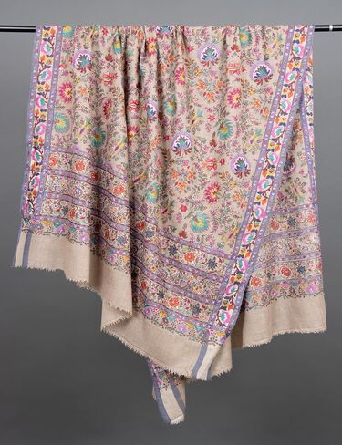 Multi-Color Jamawar Pashmina Shawl-Wrap Cashmere الهندي الهندي-الوشاح التقليدي-هدية عيد ميلاد أنيقة لها ، زوجة وأم-مهرجان فاخر وسرق زفاف ، 40 × 80 بوصة in Saudi Arabia