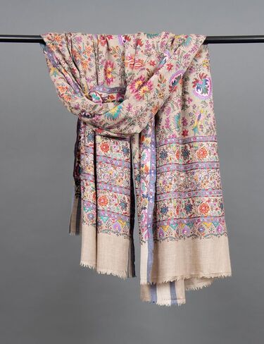 Multi-Color Jamawar Pashmina Shawl-Wrap Cashmere الهندي الهندي-الوشاح التقليدي-هدية عيد ميلاد أنيقة لها ، زوجة وأم-مهرجان فاخر وسرق زفاف ، 40 × 80 بوصة in Saudi Arabia